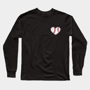 Love Baseball Heart Gift For Baseball Lovers Long Sleeve T-Shirt